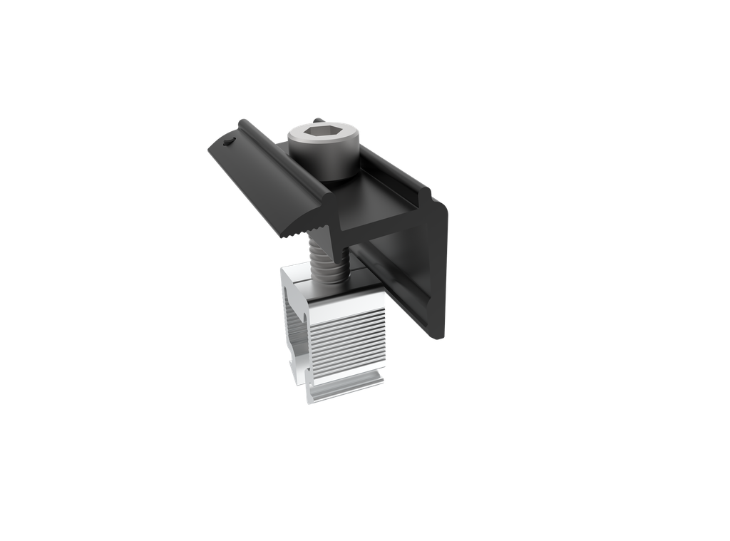 [NOVA Series] End Clamp 30-40mm BLACK (Tin/Tile Roof System)